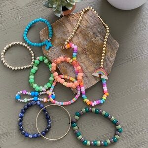Colorful Beaded bracelet and necklace Bundle 10 PC. Set